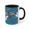 Orca Killer Whale Tribal Ink Blue Accent Coffee Mug 11Oz