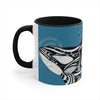 Orca Killer Whale Tribal Ink Blue Accent Coffee Mug 11Oz