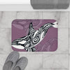 Orca Killer Whale Tribal Mauve Purple Ink Art Bath Mat Home Decor