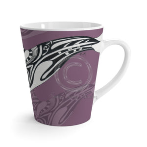 Orca Killer Whale Tribal Mauve Purple Ink Art Latte Mug 12Oz Mug