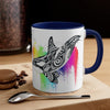 Orca Killer Whale Tribal Rainbow Tlingit Ink Accent Coffee Mug 11Oz