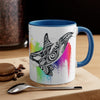 Orca Killer Whale Tribal Rainbow Tlingit Ink Accent Coffee Mug 11Oz