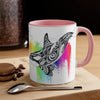 Orca Killer Whale Tribal Rainbow Tlingit Ink Accent Coffee Mug 11Oz
