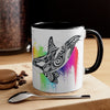 Orca Killer Whale Tribal Rainbow Tlingit Ink Accent Coffee Mug 11Oz