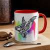 Orca Killer Whale Tribal Rainbow Tlingit Ink Accent Coffee Mug 11Oz