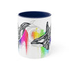 Orca Killer Whale Tribal Rainbow Tlingit Ink Accent Coffee Mug 11Oz Navy /