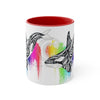 Orca Killer Whale Tribal Rainbow Tlingit Ink Accent Coffee Mug 11Oz Red /