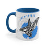Orca Killer Whale Tribal Spirit Blue Ink Accent Coffee Mug 11Oz /