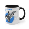 Orca Killer Whale Tribal Spirit Blue Ink Accent Coffee Mug 11Oz