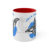 Orca Killer Whale Tribal Spirit Blue Ink Accent Coffee Mug 11Oz Red /