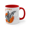 Orca Killer Whale Tribal Spirit Orange Ink Accent Coffee Mug 11Oz