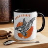 Orca Killer Whale Tribal Spirit Orange Ink Accent Coffee Mug 11Oz