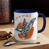 Orca Killer Whale Tribal Spirit Orange Ink Accent Coffee Mug 11Oz