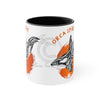 Orca Killer Whale Tribal Spirit Orange Ink Accent Coffee Mug 11Oz