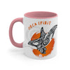 Orca Killer Whale Tribal Spirit Orange Ink Accent Coffee Mug 11Oz