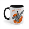 Orca Killer Whale Tribal Spirit Orange Ink Accent Coffee Mug 11Oz Black /