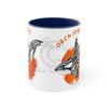 Orca Killer Whale Tribal Spirit Orange Ink Accent Coffee Mug 11Oz Navy /