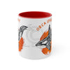 Orca Killer Whale Tribal Spirit Orange Ink Accent Coffee Mug 11Oz Red /