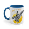 Orca Killer Whale Tribal Spirit Yellow Ink Accent Coffee Mug 11Oz