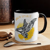 Orca Killer Whale Tribal Spirit Yellow Ink Accent Coffee Mug 11Oz