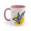 Orca Killer Whale Tribal Spirit Yellow Ink Accent Coffee Mug 11Oz