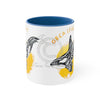 Orca Killer Whale Tribal Spirit Yellow Ink Accent Coffee Mug 11Oz Blue /