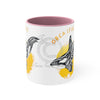 Orca Killer Whale Tribal Spirit Yellow Ink Accent Coffee Mug 11Oz Pink /