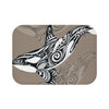 Orca Killer Whale Tribal Taupe Grey Ink Art Bath Mat 24 × 17 Home Decor