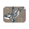 Orca Killer Whale Tribal Taupe Grey Ink Art Bath Mat 24 × 17 Home Decor