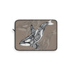 Orca Killer Whale Tribal Taupe Grey Ink Art Laptop Sleeve 12