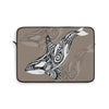 Orca Killer Whale Tribal Taupe Grey Ink Art Laptop Sleeve 13