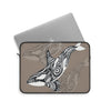 Orca Killer Whale Tribal Taupe Grey Ink Art Laptop Sleeve