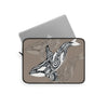 Orca Killer Whale Tribal Taupe Grey Ink Art Laptop Sleeve