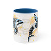 Orca Killer Whale Tribal Yellow Blue Splash Ink Accent Coffee Mug 11Oz /