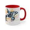 Orca Killer Whale Tribal Yellow Blue Splash Ink Accent Coffee Mug 11Oz