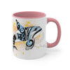 Orca Killer Whale Tribal Yellow Blue Splash Ink Accent Coffee Mug 11Oz