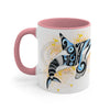 Orca Killer Whale Tribal Yellow Blue Splash Ink Accent Coffee Mug 11Oz