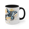 Orca Killer Whale Tribal Yellow Blue Splash Ink Accent Coffee Mug 11Oz Black /