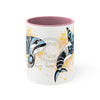 Orca Killer Whale Tribal Yellow Blue Splash Ink Accent Coffee Mug 11Oz Pink /