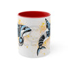 Orca Killer Whale Tribal Yellow Blue Splash Ink Accent Coffee Mug 11Oz Red /
