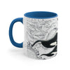 Orca Killer Whale Vintage Map Ink Accent Coffee Mug 11Oz