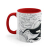 Orca Killer Whale Vintage Map Ink Accent Coffee Mug 11Oz