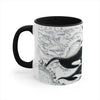 Orca Killer Whale Vintage Map Ink Accent Coffee Mug 11Oz