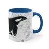 Orca Killer Whale Vintage Map Ink Accent Coffee Mug 11Oz