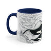 Orca Killer Whale Vintage Map Ink Accent Coffee Mug 11Oz