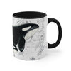 Orca Killer Whale Vintage Map Ink Accent Coffee Mug 11Oz Black /
