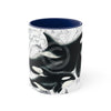 Orca Killer Whale Vintage Map Ink Accent Coffee Mug 11Oz Navy /