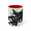 Orca Killer Whale Vintage Map Ink Accent Coffee Mug 11Oz Red /