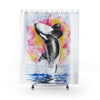 Orca Killer Whale Watercolor Shower Curtain 71X74 Home Decor
