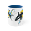 Orca Killer Whale Yellow Sun Ink Accent Coffee Mug 11Oz